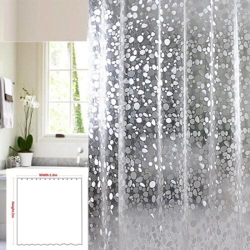 A,Plastic PEVA 3d Waterproof Shower Curtain Transparent White Clear Bathroom Curtain Luxury Bath Curtain With 12pcs Hooks