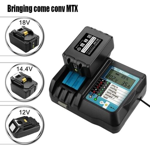 14.4V-18V 3.5A 3.0A Fast Battery Charger For Makita BL1415, 1420,1830,1840,1850,1860 Power Tool with display screen and USB port