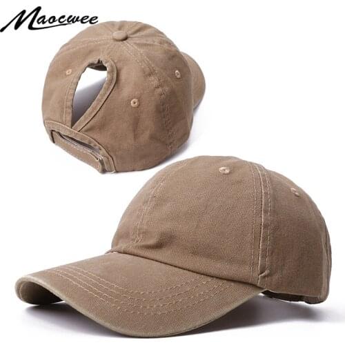 Ladies Baseball Cap For Woman Man Spring Retro Hip Hop Cap Horsetail Cap Black Summer Hats Outdoor travel Velcro Adjustable