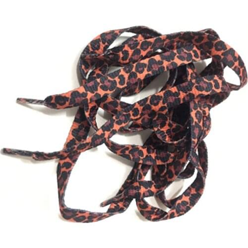 1 Pair 120cm Newest Classic Leopard Print Shoelaces Fashion Flat Laces Applicable To All Kinds Of Shoes Leopard Print Shoelaces
