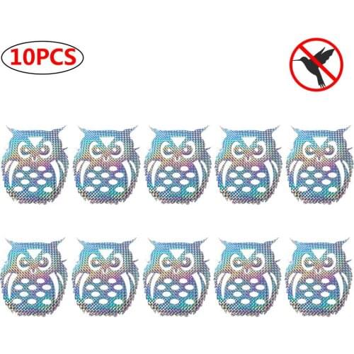 10/20pcs Bird Repellent Tape Reflective Anti Bird Scare Eflective Stick Owl And Round Bird Repellent Film For Garden Courtyard