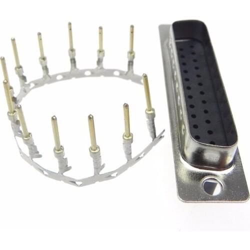 10pcs/lot DB25-25pin terminal crimping type socket with the screws machine cable DB25 male connector