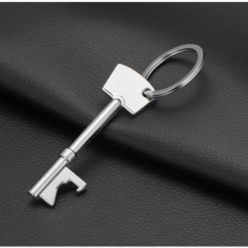 100pcs Beer Bottle Opener Stainless Steel Key Ring Keychain Zinc Alloy for party gift bar Key Chain