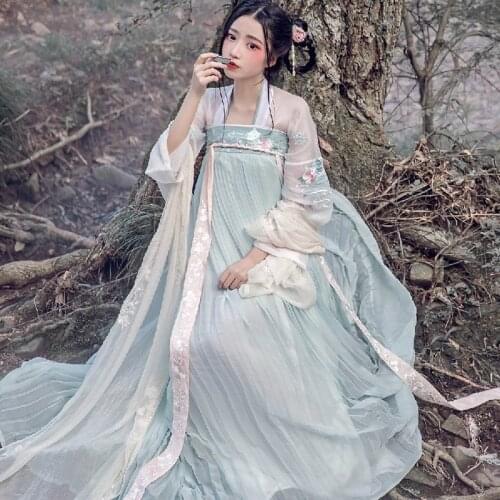 2019 Top Hanfu Women Chinese Dress China Ancient Fairy Princess Costume Traditional Hanfu Female Dress & Girl Tang Suit Costume