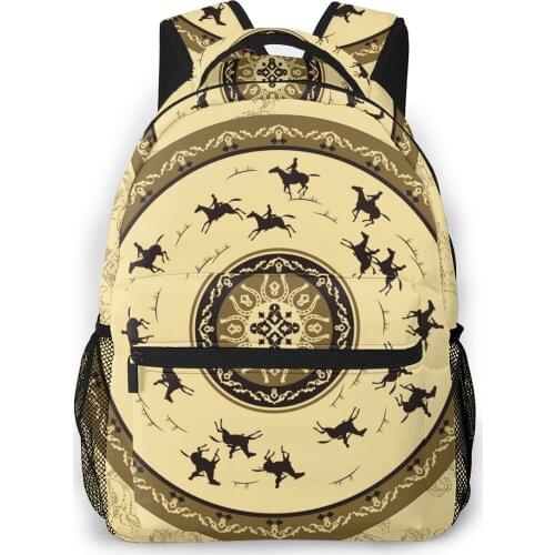 2021 Backpack Women Shoulder Bag Horses Circle Fashion School Bag For Teenage Girl Backpacks Travel Bag