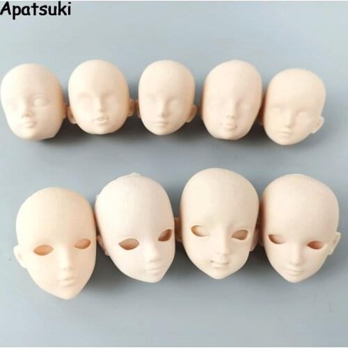 Doll Accessories Multi-style Soft Plastic Practice Makeup DIY Doll Head For 11.5" Doll Heads For 1/6 BJD Dolls Practicing Head