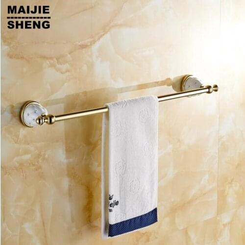 Bathroom accessory Gold Single Towel Bar,Towel Holder, Towel rack Solid Brass & Crystal Made,Chrome Finish, Bathroom Accessories