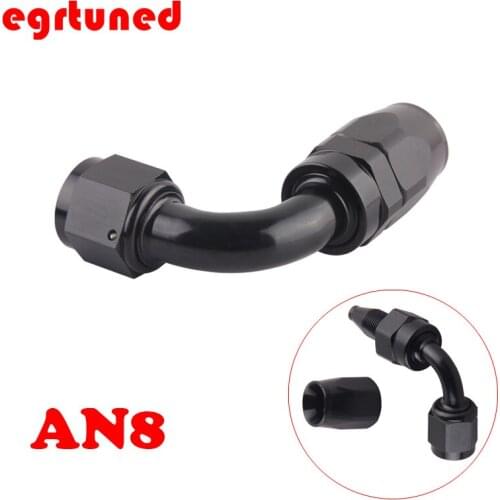 AN8 Straight 45 90 180 Degree Oil Fuel Swivel Hose End Fitting Oil Hose End Adaptor Kit Black JT41