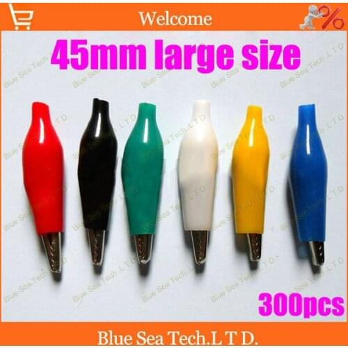 Free Shipping 300pcs 45mm Black,Red,Green,Yellow,White,Blue Clip,Replacement Cable Clip,test clip