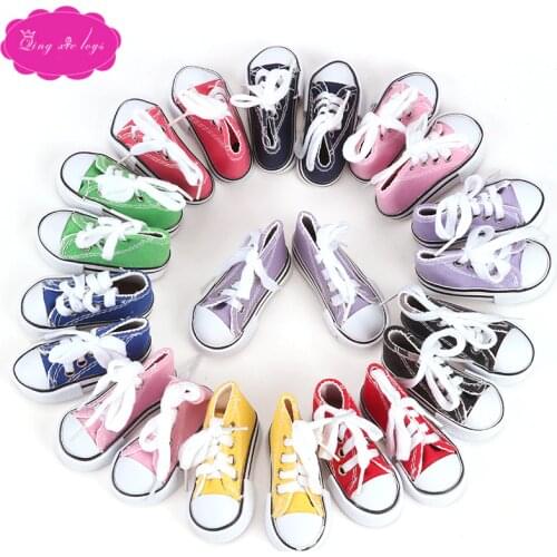 BJD dolls shoes 1/3 Girl doll 9 colors 60 cm doll canvas shoes Boy mini 7.5 cm sports shoe baby toys accessories b7-1