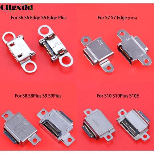 Cltgxdd Charging Port for Samsung S6 edge Plus S7 S7edge S8 S8Plus S9 S9Plus S10 S10Plus S10E Micro USB Jack Socket Connector