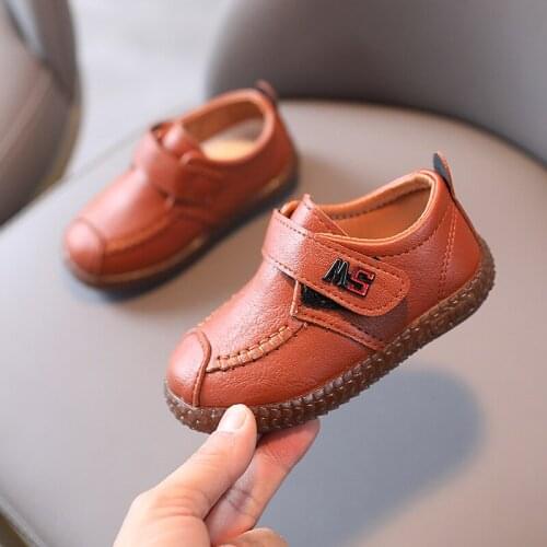 Children Artificial Leather Shoes British Style Ox Tendon Soft Bottom Antiskid Kids Casual Shoes Autumn Toddler Boy Girl Shoes
