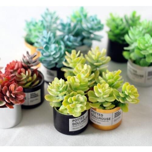 Simulation Potted Plants Green Mini Tree Potted For 1:12Miniature Pot Doll House Decoration