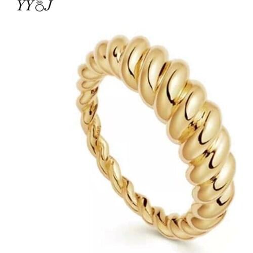 Gradual Twist rope ring for women stainless steel gold minimalist dainty cool ring fashion jewelry accessory 2021
