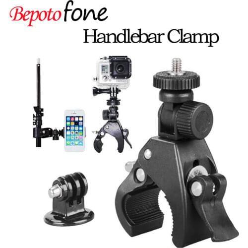 Metal Gopro Mount Bike Bicycle Motorcycle Handlebar Clamp for gopro Camera Mount Tripod Adapter For Gopro Hero 2 3 3+ 4 5 Series