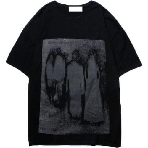 2021 Trend Street Dark Ghost Mystery Man Loose Short Sleeve Cotton T-Shirt Man