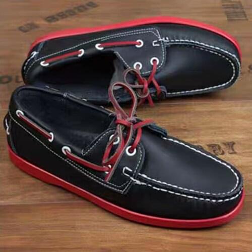 Driving shoes Men Leather Boat Shoes Lace Up Fashion Flat Creepers Large Size Moccasins Shoes Man Footwear Zapatos Hombre Loafe