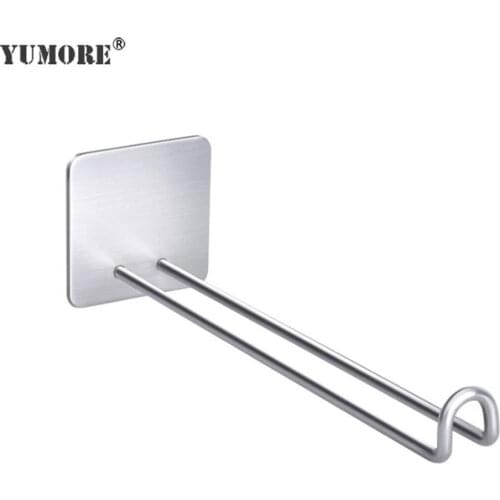 YUMORE 304 Stainless Steel Wall Hanger Hook Multifunctional Drying Rack Clip Hooks Storage Rack Bathroom Kitchen Organizer