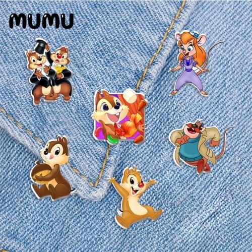 2021 New Chip and Dale Lapel Pin Cute Acrylic Brooches Handmade Epoxy Jewelry Shirt Bag Badge