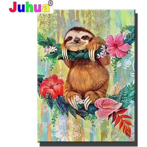 Full Square Diamond Painting Sloth,Diamond Mosaics,Rhinestones Embroidery, Cute Animal Diamond Patterns ,Diy Handmade Gifts