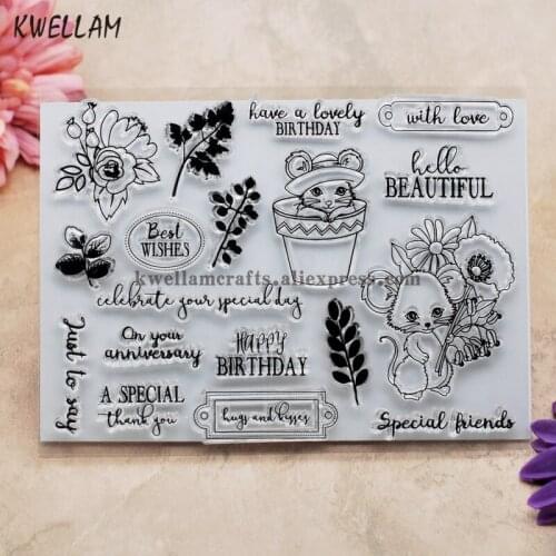 Happy BIRTHDAY Best WISHES with love Scrapbook DIY photo cards rubber stamp clear stamp transparent stamp 12x16cm KW7110815