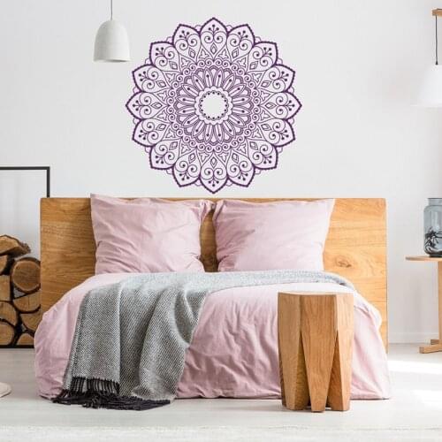 Removable Vinyl Mandala Wall Decal- Bohemian Mandala Bedroom Wall Decal Morrocan Decor- Yoga Mandala Decal Meditation A12-005