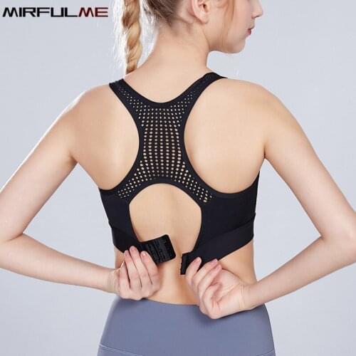 Sport Bras Women Shockproof Girl Yoga Bra Padded Female Gym Vest Breathable Tank Tops Running Underwear Hollow Out Fitness Tops