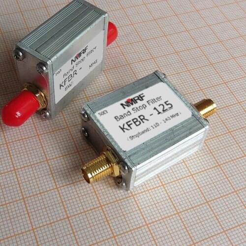 110~140MHz band stop filter, cut 125MHz aviation broadcast signal, SMA interface