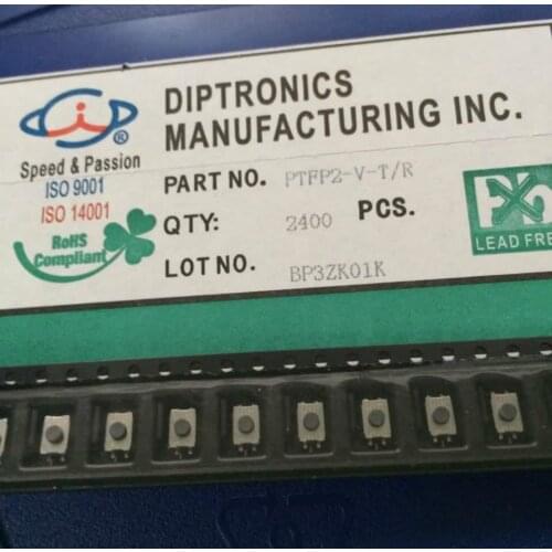 Taiwan Yuanda DIP PTFP2-V Tact Switch 4*6*2.5 Patch 4 Foot Car Key Button