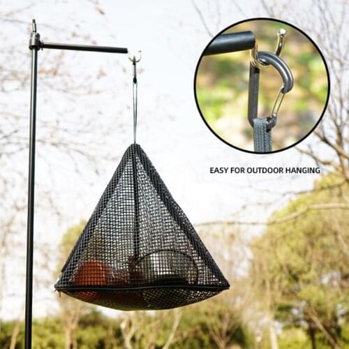 Camping Kitchen Basket Triangle Picnic Tableware Drying Net Storage Mesh Hanging Bag Outdoor Picnic Dry Food Vegetable Organizer