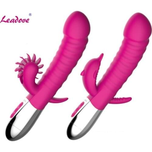 USB Chargeable Powerful AV Vibrator Female Heating G Spot Massager for Women Clitoris Stimulator Rolling Licking Tongue Sex Toys