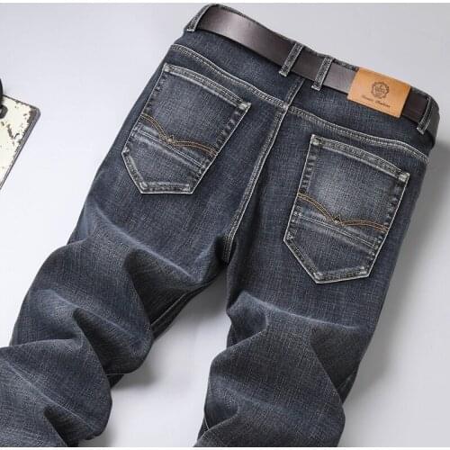 High Quality Fashion Stretch Brand Mens Jeans 2021 Spring And Autumn New Business Casual Trousers Black Classic Loose Pants