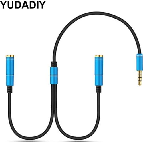 High fidelity 3.5mm headphone extension cable 2 in 1 music sharing device to extend the audio cable splitter extension cable