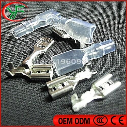 100pcs/lot 2.8 /4.8 /6.3mm Crimp Terminal Splice Female Spade Connector Splice With Case for led arcade push button microswitch