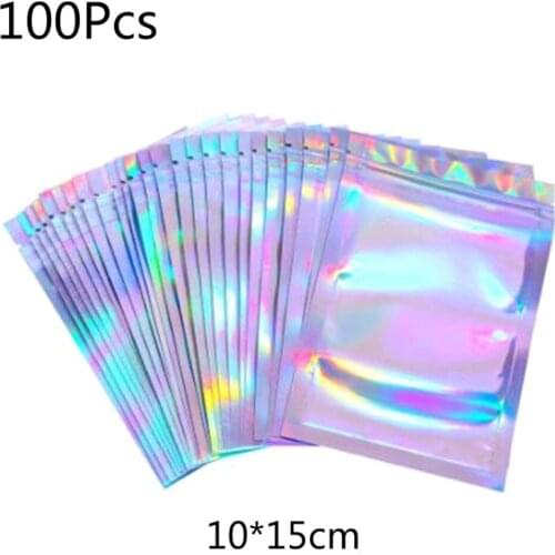 100pcs -laser Ziplock Bag Mobile Phone Case Packaging Bag Aluminized Storage Bag * 100% Brand New And High Quality