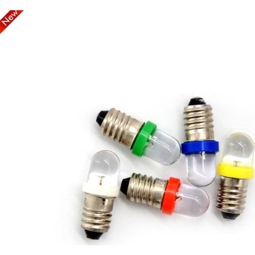 5pcs/lot Low Power Consumption E10 LED Screw Base Indicator Bulb Cold White 6V/12V/24V DC Light Bulb Top Quality