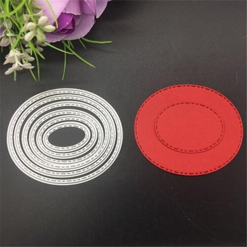 6pcs Oval Metal Cutting Dies Stencil DIY Scrapbooking Embossing Paper Card Album Decorative Craft
