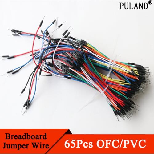 65pcs Breadboard Wire 25 20 16 12CM Solderless Power Jumper Cable Kit PVC Flexible DIY Electron Line 2 Pin Connector Mixed Color