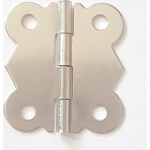 80pcs 26*30mm 180 Degrees Silver Color Hinge Butterfly Hinge Wooden Gift Box Packaging Small Parts Flat Hinge for Case Door Diy