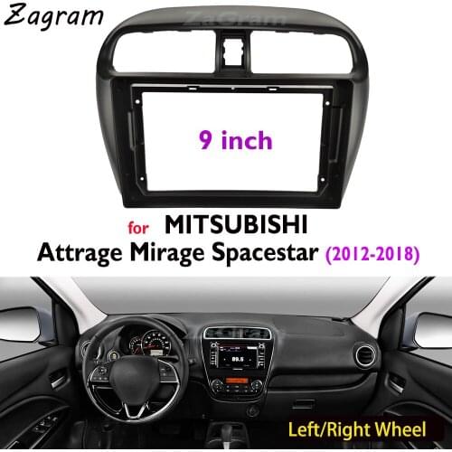 9 Inch 2 Din Car Video Fascia for MITSUBISHI Attrage Mirage Spacestar 2012-2018 Panel Player Audio Frame Dashboard Mount Kit