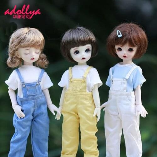 Adollya BJD Doll Accessories T-shirt and Suspender Pants Suit Doll Clothes Toys for Girl Suitable for 1/6 Dolls