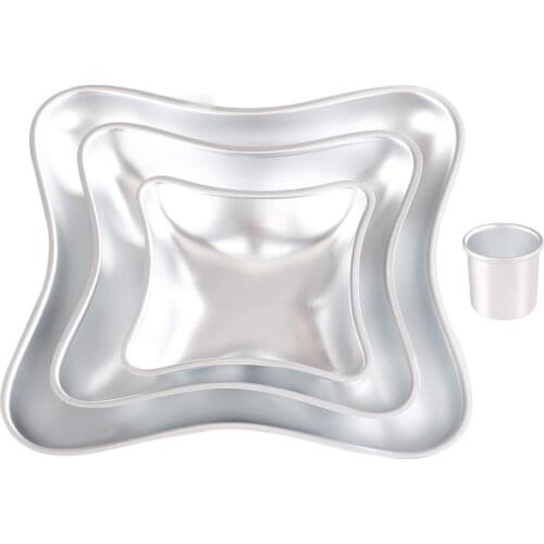 3PCS Aluminum Pilow Shape Fondant Cake Mold Wedding Birthday Anniversary Baking Cake Tins Cake Pans Set Baking Tools