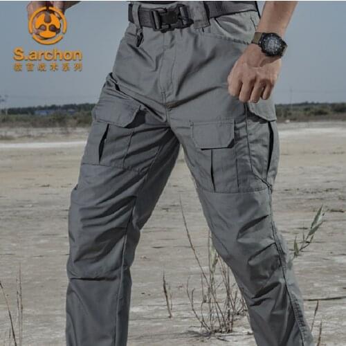 IX2 Waterproof Military Tactical Pants Men Autumn Casual Rip-Stop Cotton Cargo Trouser Army Combat Multi Pocket Pant