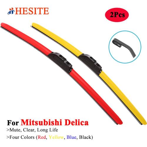 HESITE Colorful Windshield Wiper Blades For Mitsubishi Endeavor Delica Star Wagon Camper D3 D5 L300 L400 4X4 Van 2019 2020 2021