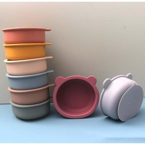 Baby Cartoon Silicone Plate Food Grade Tableware for Children Anti-flip Suction Bowl Toldder Infant Dinnerware BPA Free Dish