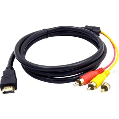 DOONJIEY HDMI-compatible Male to 3 RCA AV Composite Male M/M Connector Adapter Cable Cord