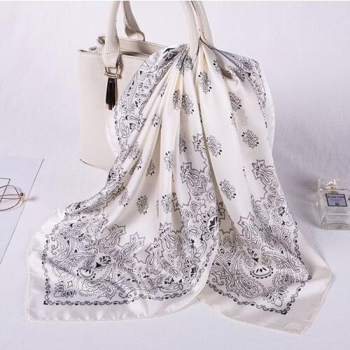 70cm Paisley Print Headband Women Hijab Scarf For Hair Bandana Head Scarfs Female Handkerchief Small Neck Scarves Dropship 2020