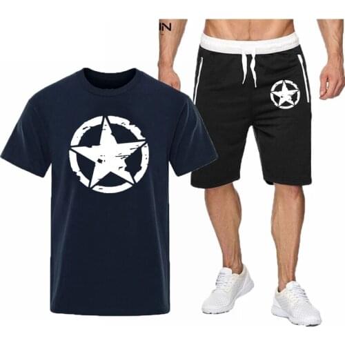 Summer 2021Two Piece Set Men Short Sleeve T Shirt Cropped Top Shorts Mens Tracksuits Design Fashion T-shirt Tracksuit Set New