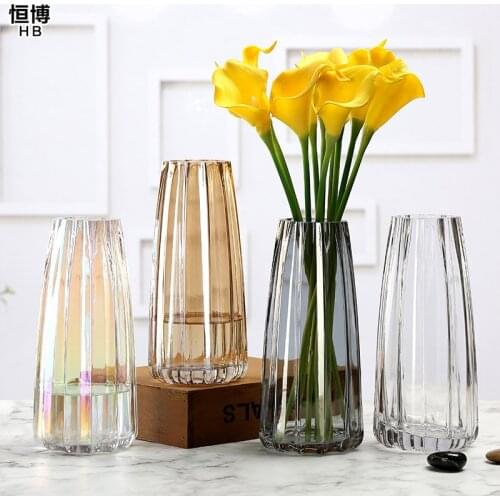 Creative vertical glass vase plating pineapple flower vase transparent flower arrangement desktop ins vase office decor