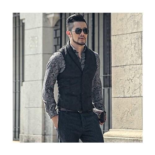 Bag post winter retro color fur one body mens slim jacket winter mens warm vest M52